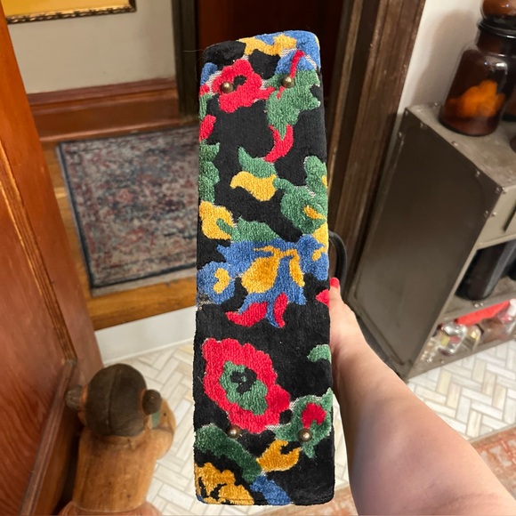 Tapestry Vintage Carpet Bag Purse Colorful Floral Medium Size EUC - Picture 8 of 14